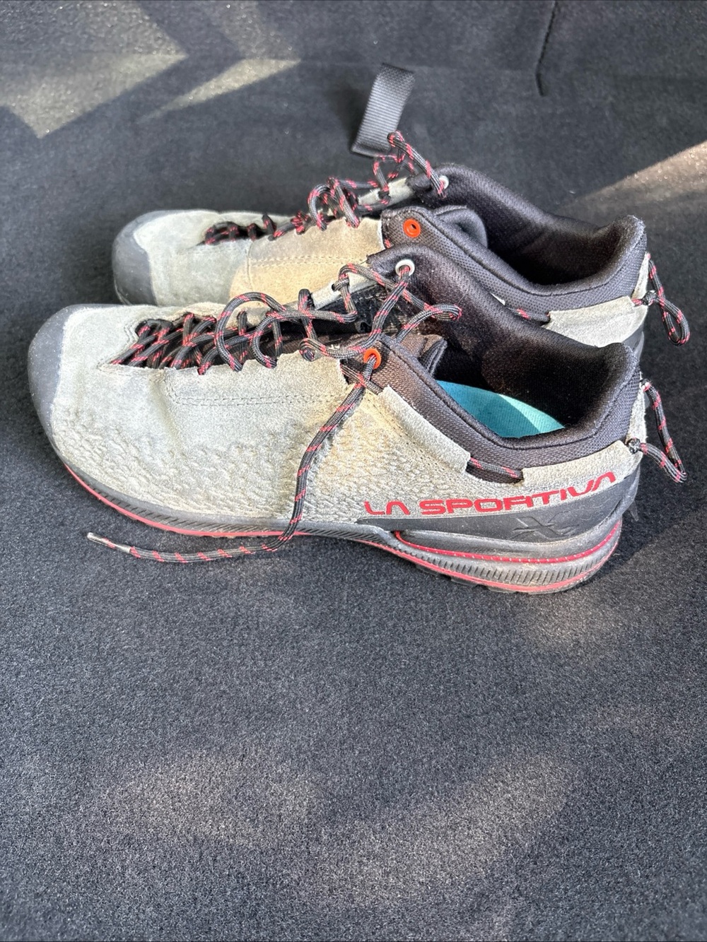 La Sportiva Gray and Black Athletic Shoes with Red Accents